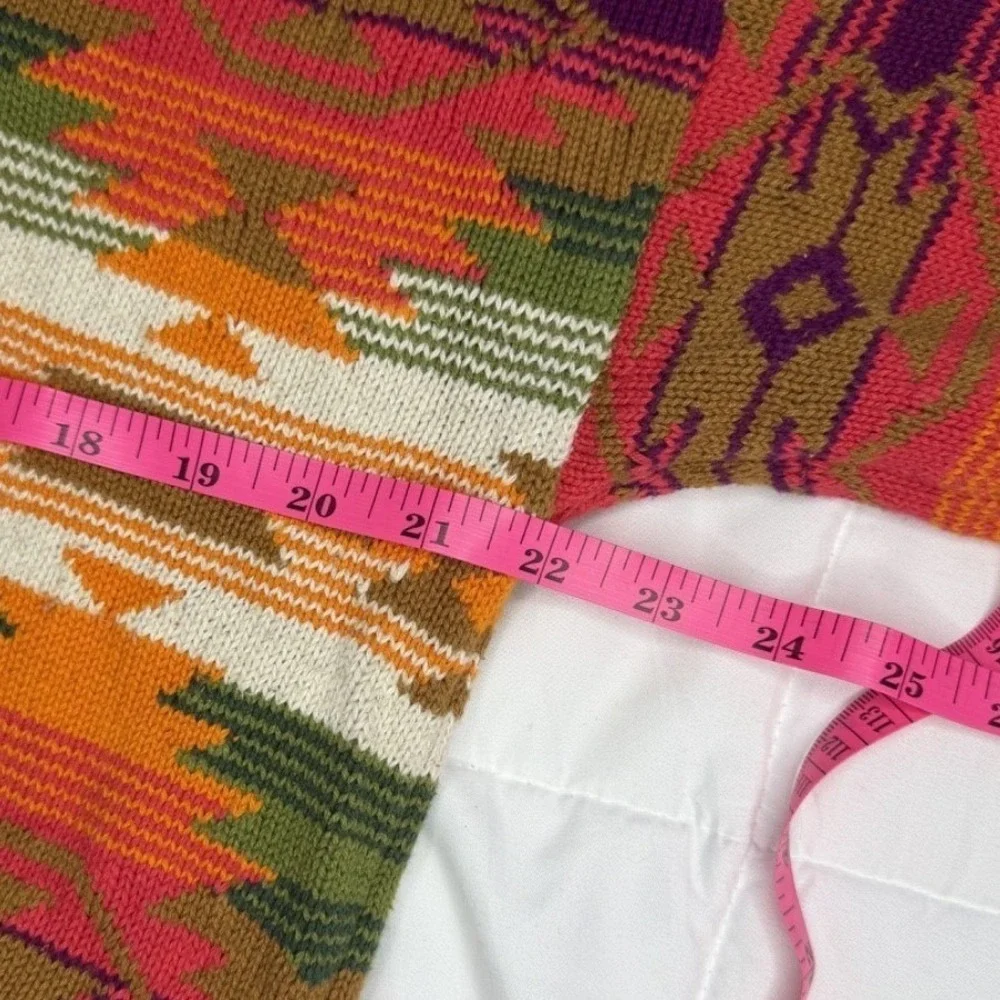 90s Vintage Nautica Aztec Southwestern‎ Sweater Medium Cotton Knit Cabin Core